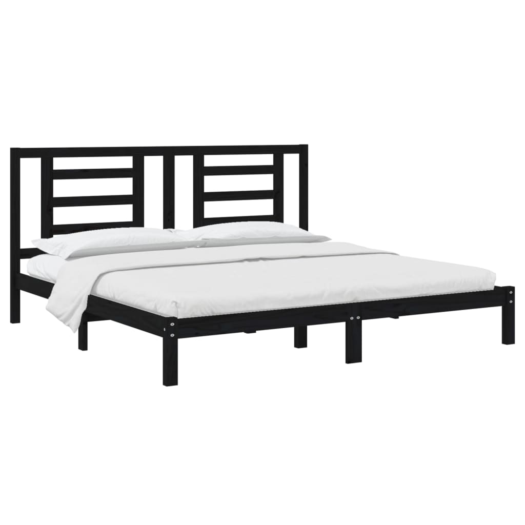 Giroletto Nero in Legno Massello di Pino 200x200 cm | homemem39