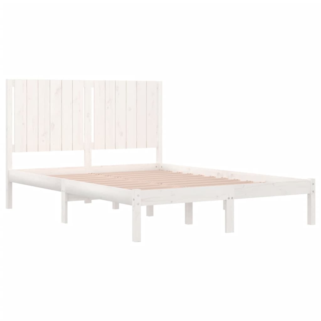 Giroletto senza Materasso Bianco 135x190 cm Legno Massello Pino