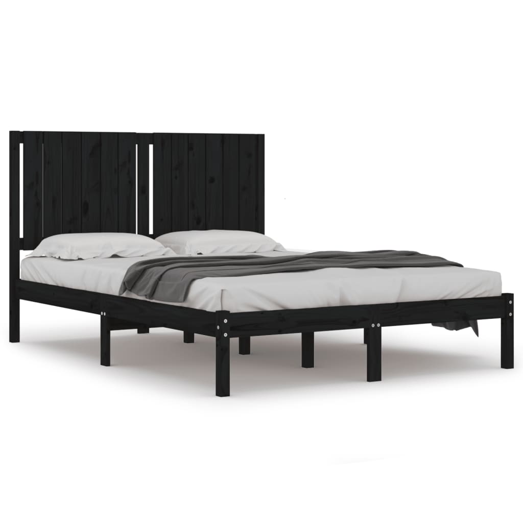 Giroletto Nero in Legno Massello di Pino 140x190 cm | homemem39