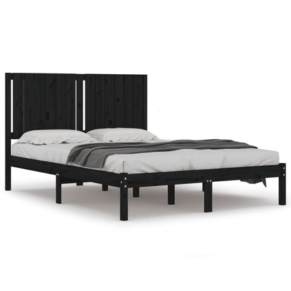 Giroletto Nero in Legno Massello di Pino 140x190 cm | homemem39
