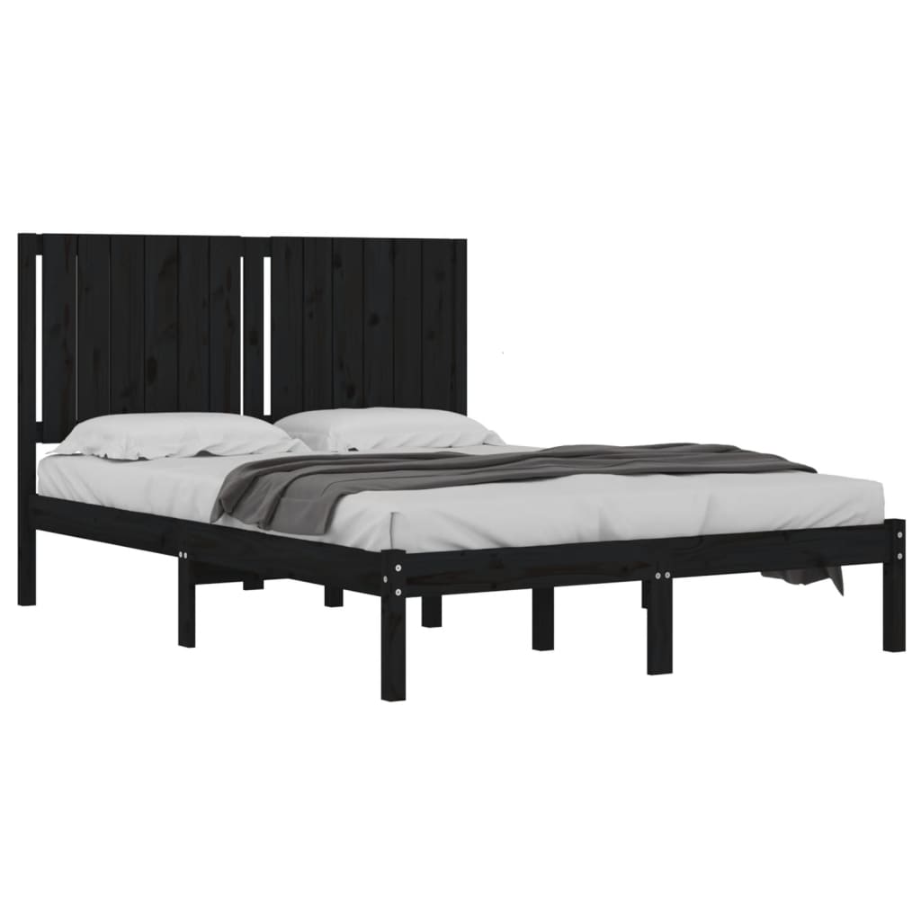 Giroletto Nero in Legno Massello di Pino 140x190 cm | homemem39