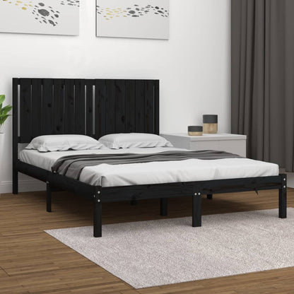 Giroletto Nero in Legno Massello di Pino 140x190 cm | homemem39