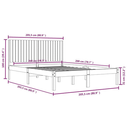 Giroletto senza Materasso 200x200 cm in Legno Massello di Pino | homemem39