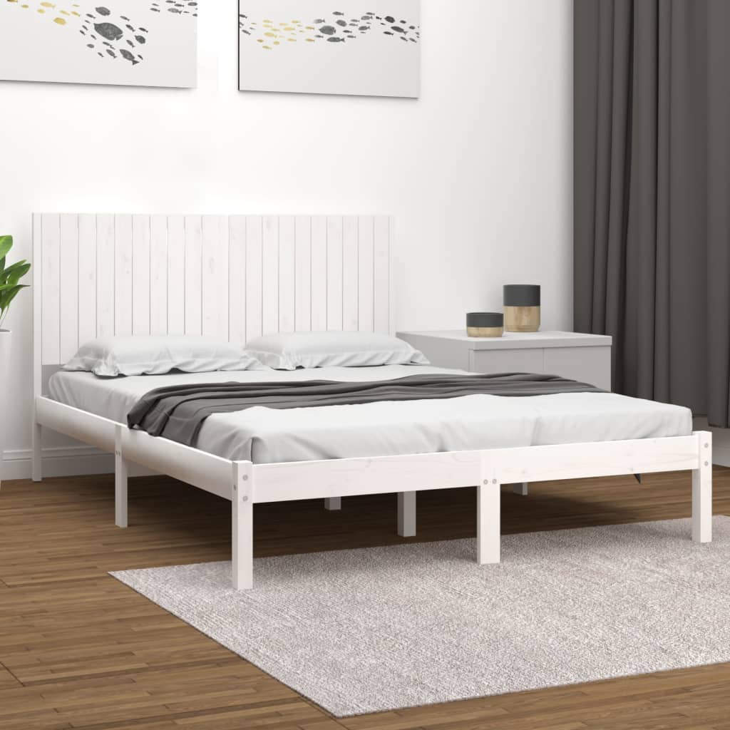 Giroletto senza Materasso Bianco 200x200 cm Legno Massello Pino | homemem39