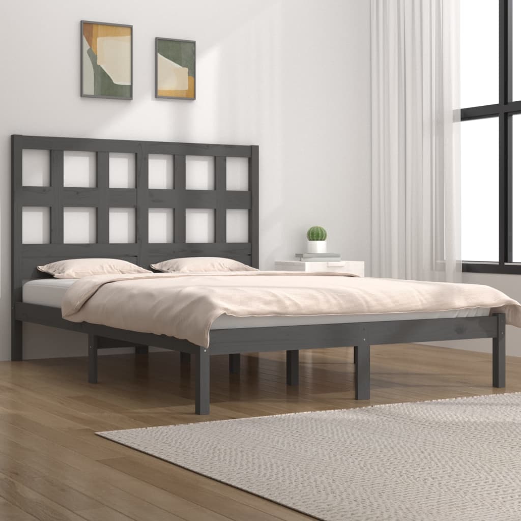 Giroletto Grigio in Legno Massello di Pino 200x200 cm | homemem39