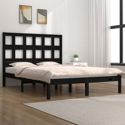 Giroletto Nero in Legno Massello di Pino 200x200 cm | homemem39