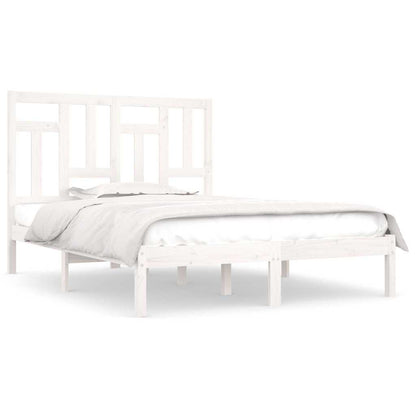 Letto senza Materasso Bianco 140x190 cm Legno Massello di Pino | homemem39