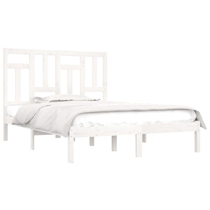 Letto senza Materasso Bianco 140x190 cm Legno Massello di Pino | homemem39