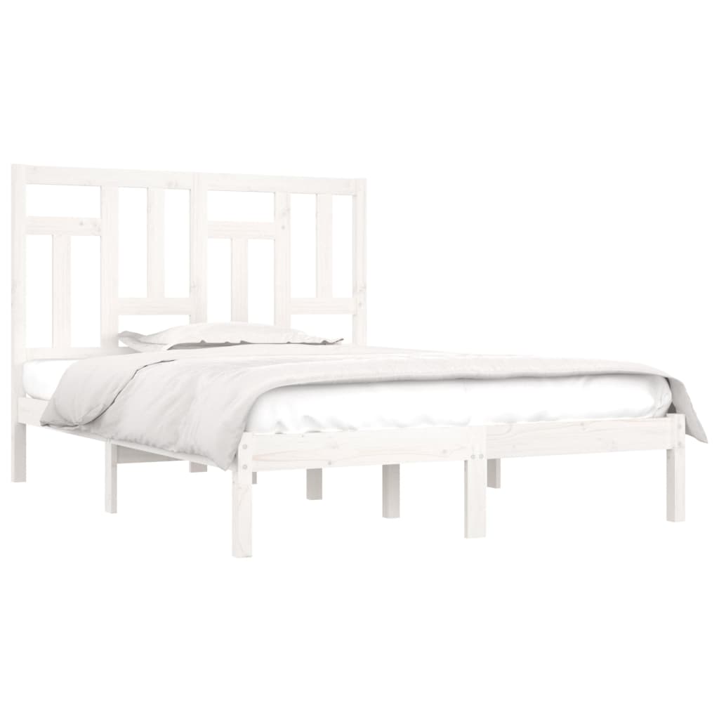 Giroletto senza Materasso Bianco 140x200 cm Legno Massello Pino