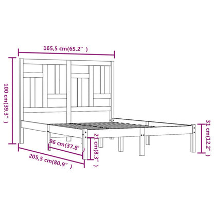 Giroletto senza Materasso 160x200 cm in Legno Massello di Pino | homemem39