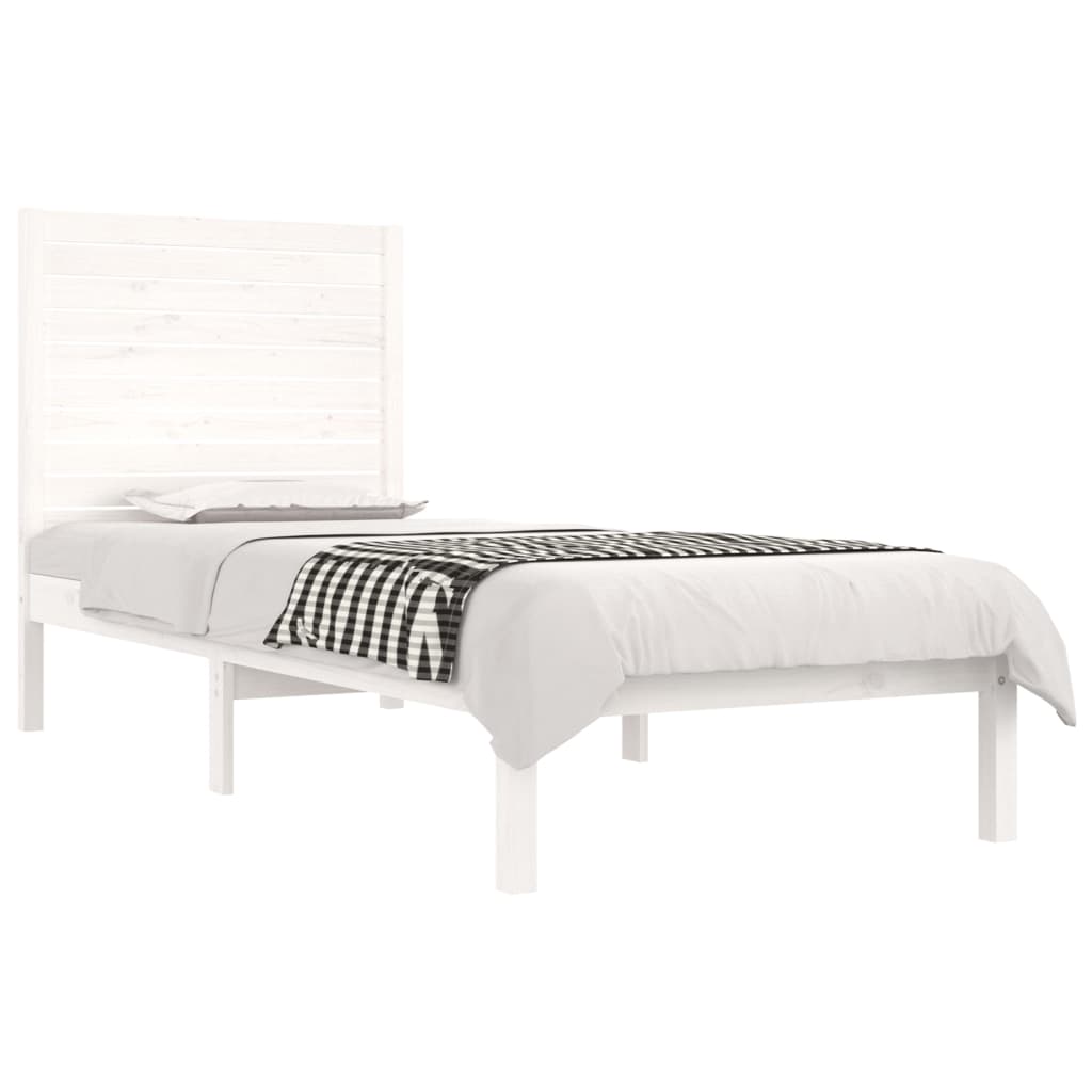 Giroletto Bianco in Legno Massello 75x190 cm Small Single | homemem39