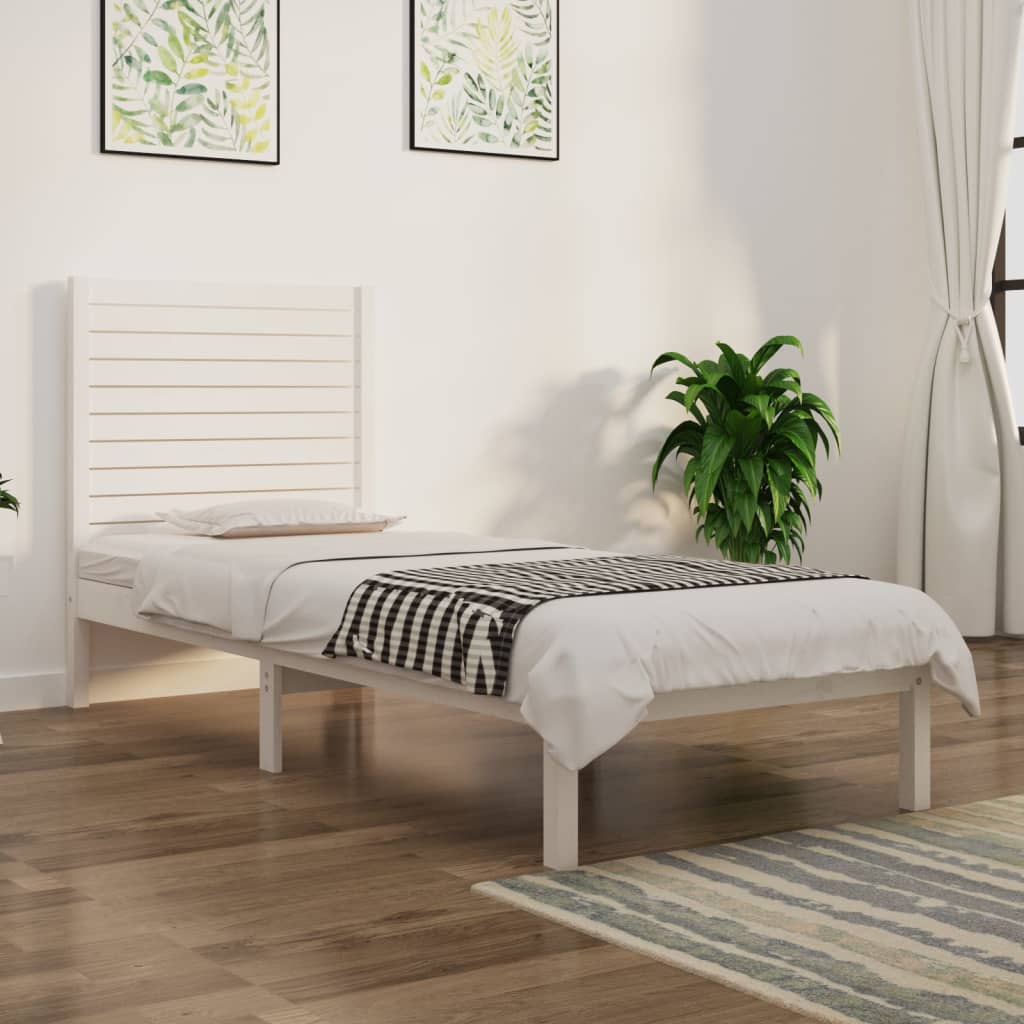 Giroletto Bianco in Legno Massello 75x190 cm Small Single | homemem39