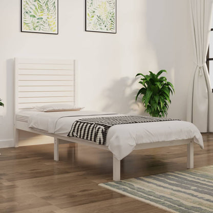 Giroletto Bianco in Legno Massello 75x190 cm Small Single | homemem39