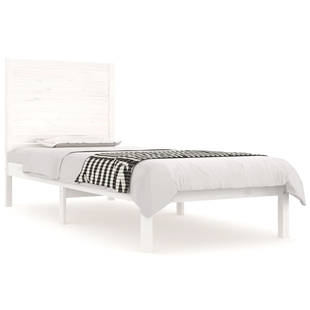 Giroletto Bianco in Legno Massello 90x190 cm Single | homemem39