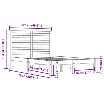 Giroletto Bianco in Legno Massello 120x190 cm Small Double | homemem39