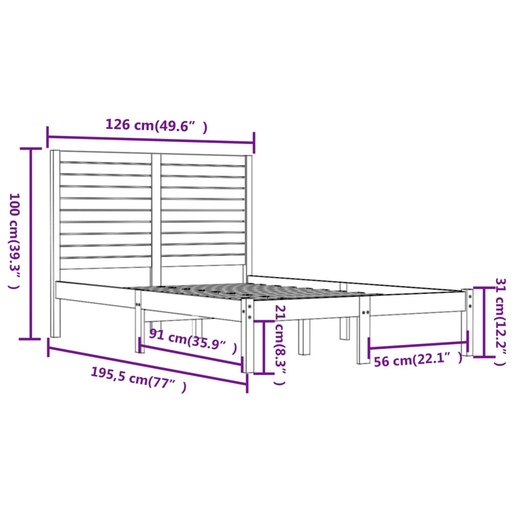 Giroletto in Legno Massello 120x190 cm Small Double - homemem39