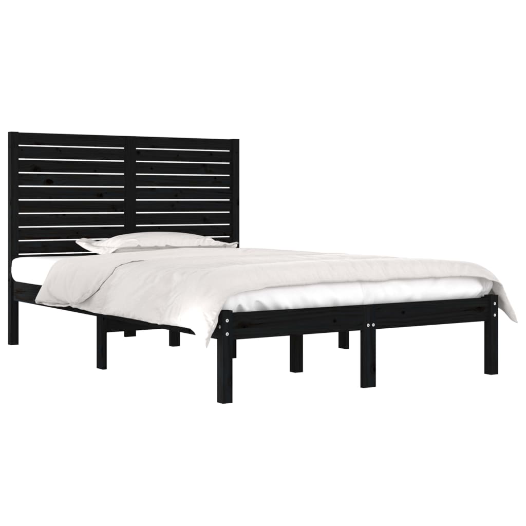 Giroletto Nero in Legno Massello 135x190 cm Double | homemem39