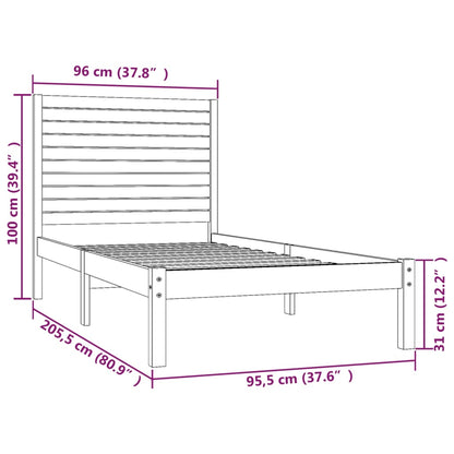 Giroletto Bianco in Legno Massello 90x200 cm | homemem39