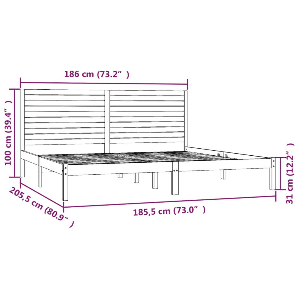 Giroletto Bianco in Legno Massello 180x200 cm Super King | homemem39