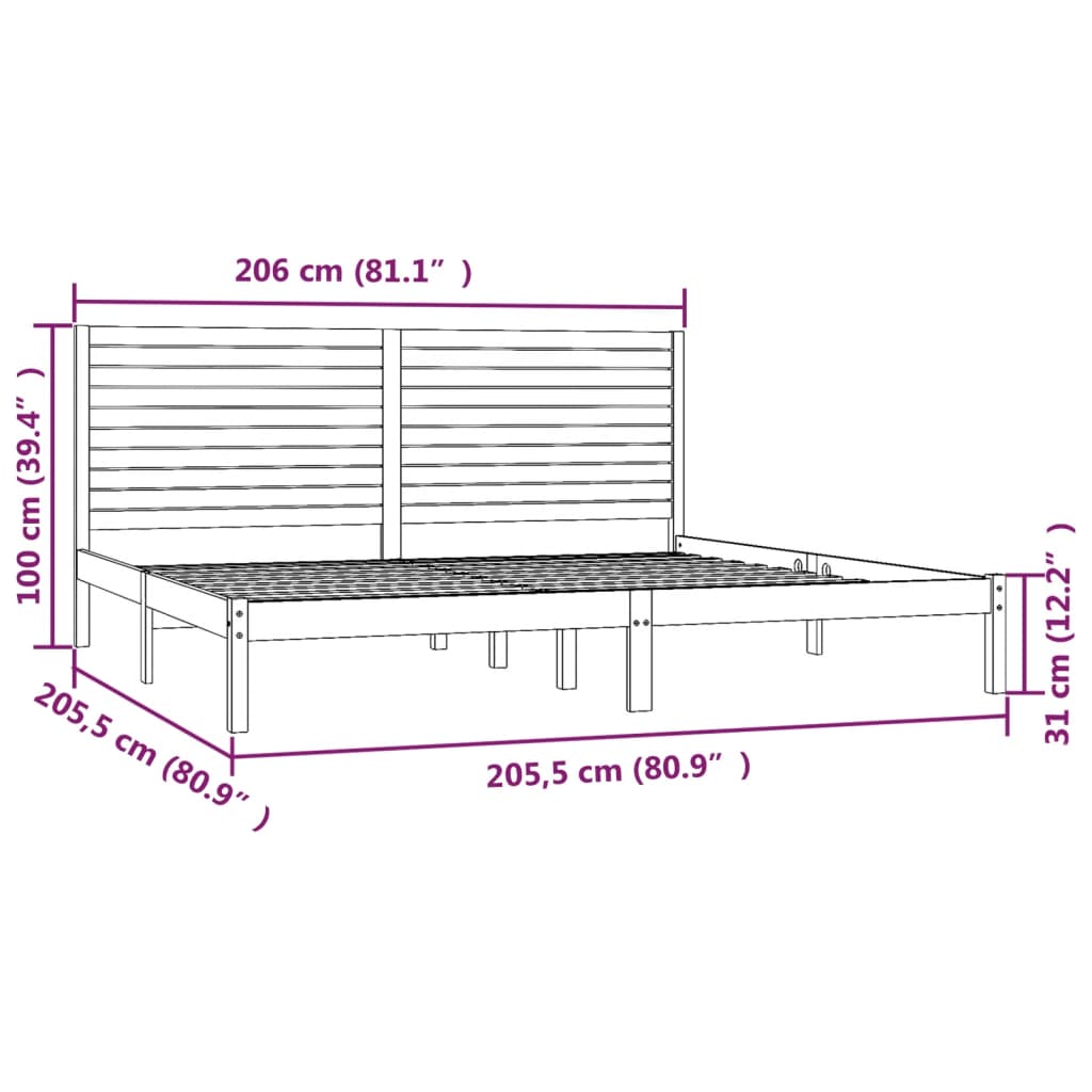 Giroletto Bianco in Legno Massello 200x200 cm | homemem39