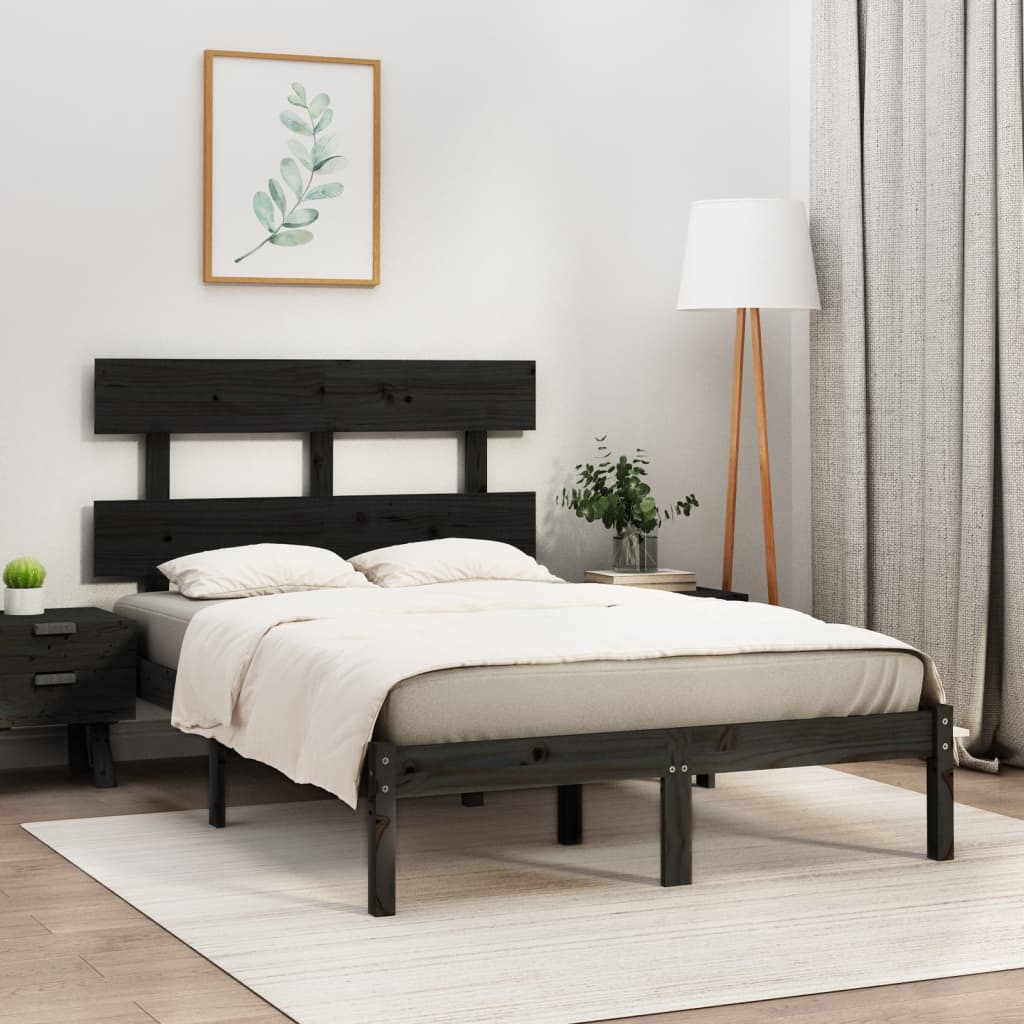 Giroletto Nero in Legno Massello 140x190 cm | homemem39