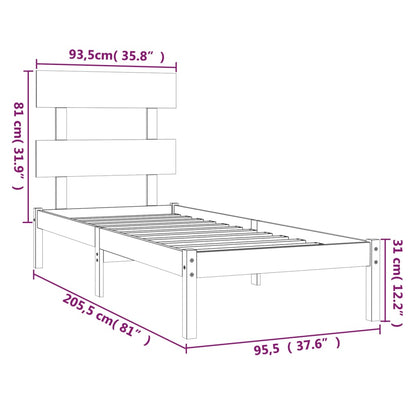 Giroletto Bianco in Legno Massello 90x200 cm | homemem39