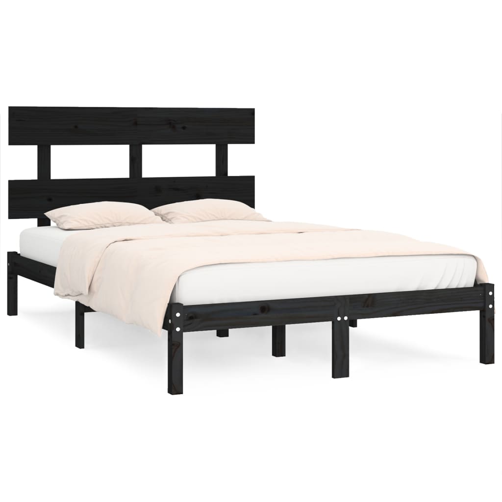Giroletto Nero in Legno Massello 200x200 cm | homemem39