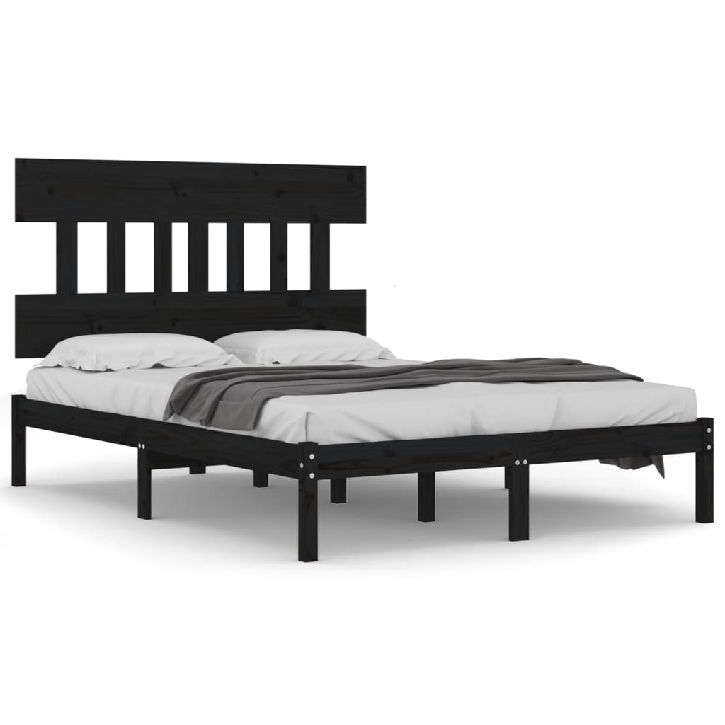 Giroletto Nero in Legno Massello 140x190 cm | homemem39