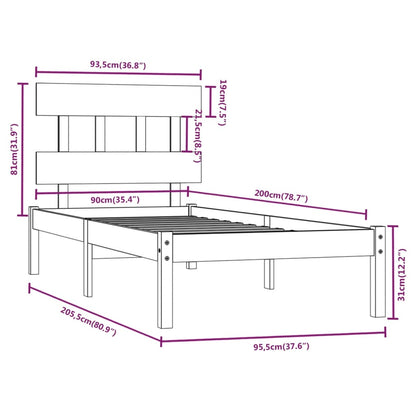 Giroletto in Legno Massello 90x200 cm | homemem39