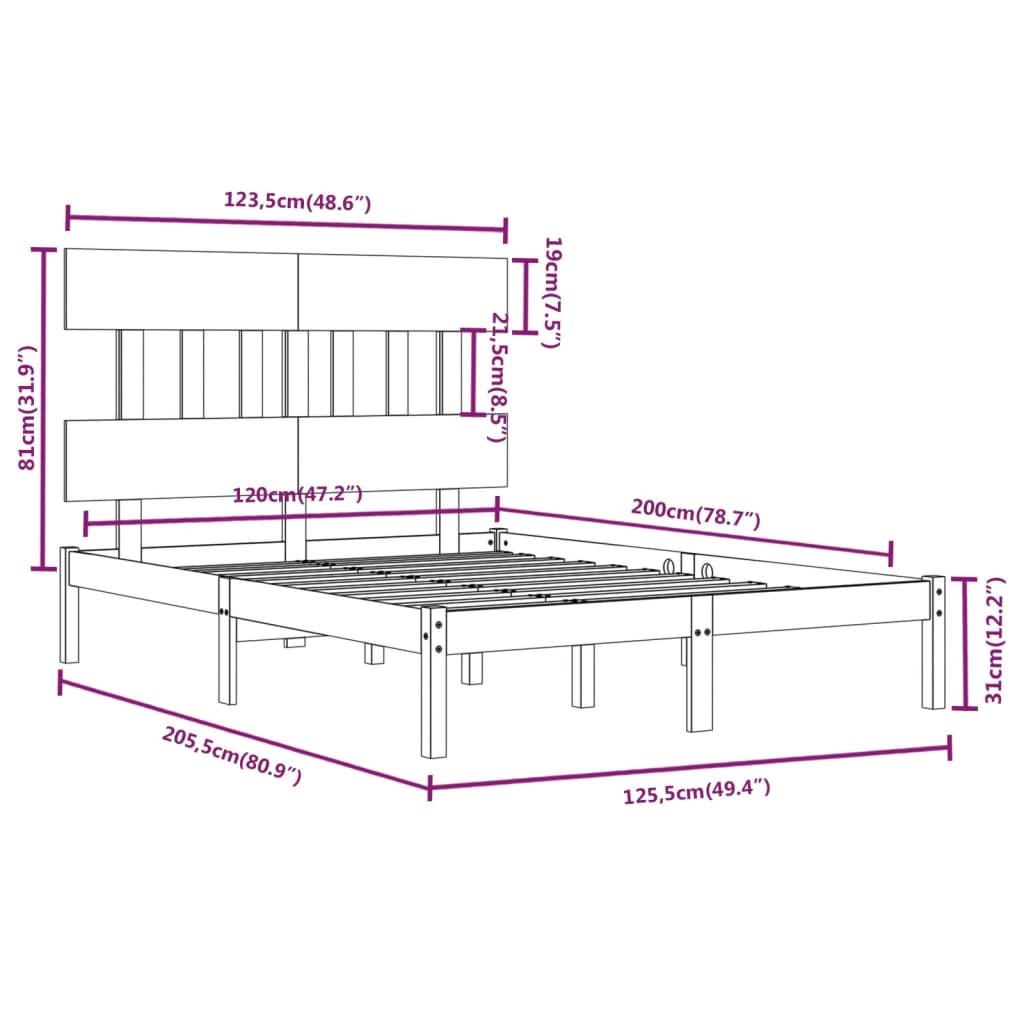 Giroletto Bianco in Legno Massello 120x200 cm | homemem39