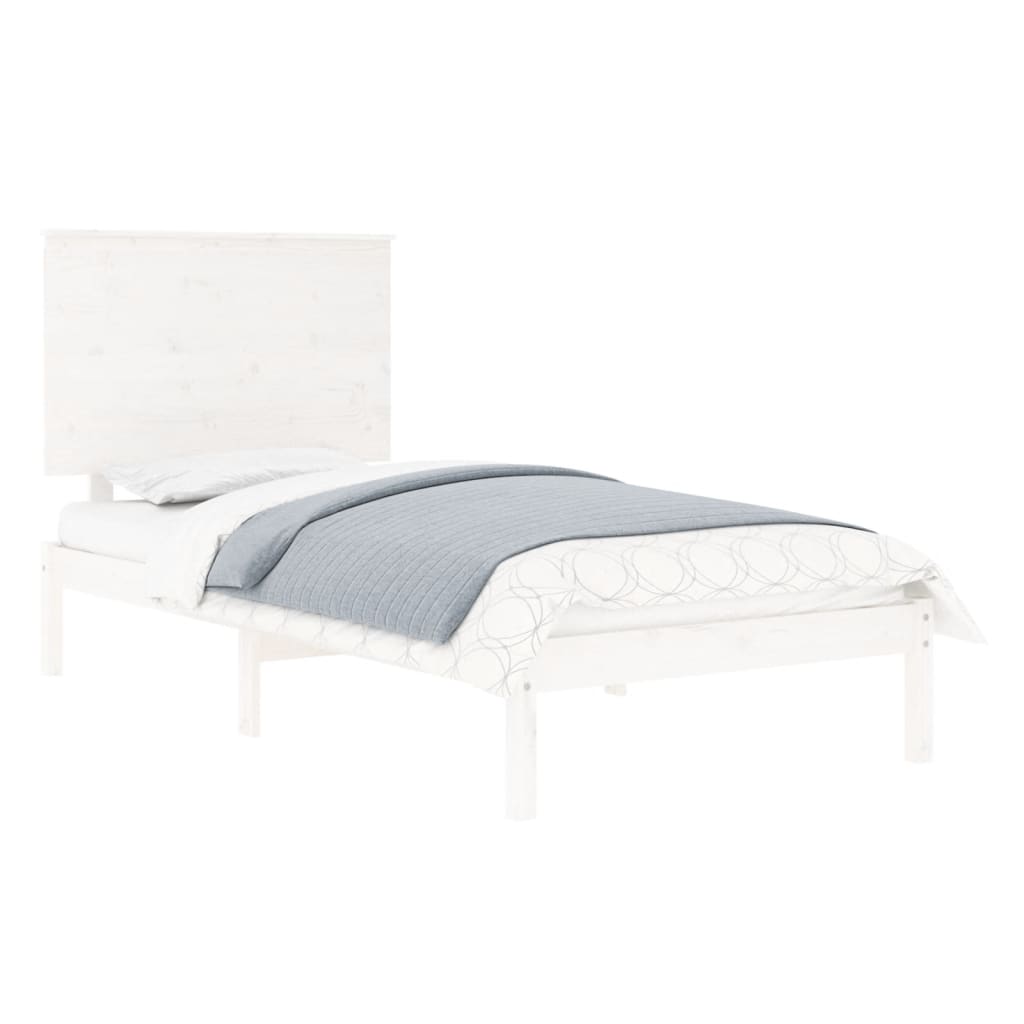 Giroletto Bianco in Legno Massello 90x190 cm Single | homemem39