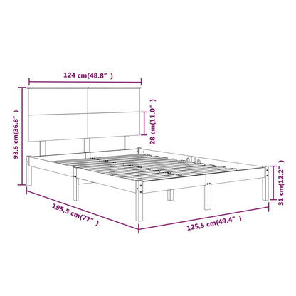 Miele Bed Frame in Solid Wood 120x190 cm Small Double