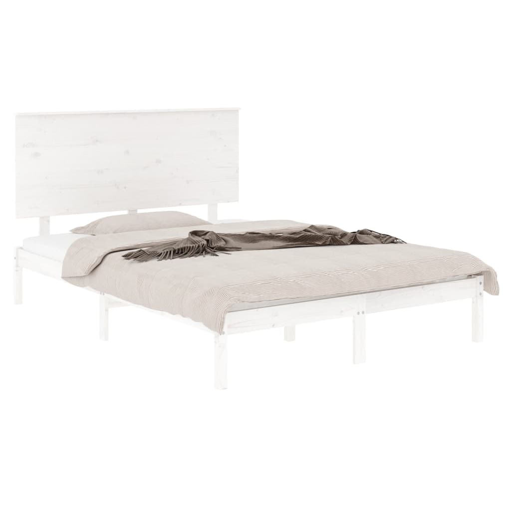 Letto senza Materasso Bianco 140x190 cm Legno Massello di Pino | homemem39