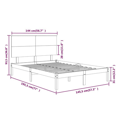 Letto senza Materasso Bianco 140x190 cm Legno Massello di Pino | homemem39
