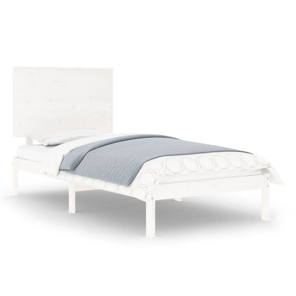 Giroletto senza Materasso Bianco 90x200 cm Legno Massello Pino | homemem39