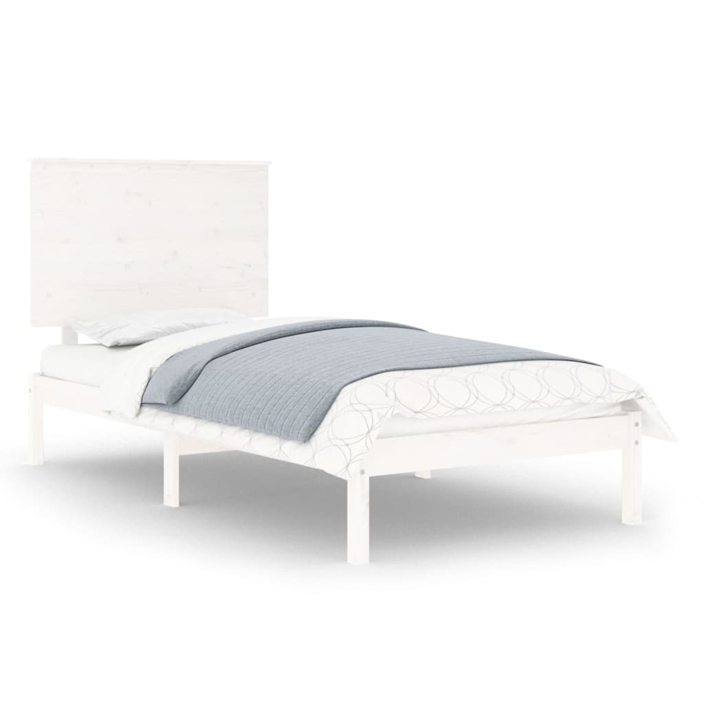 Giroletto senza Materasso Bianco 100x200 cm Legno Massello Pino | homemem39