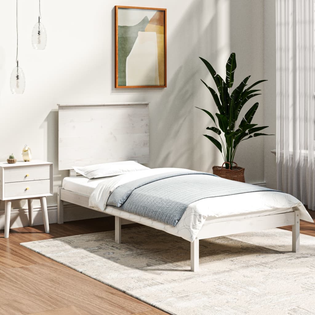 Giroletto senza Materasso Bianco 100x200 cm Legno Massello Pino | homemem39