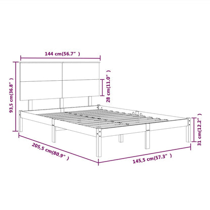 Giroletto senza Materasso Bianco 140x200 cm Legno Massello Pino | homemem39