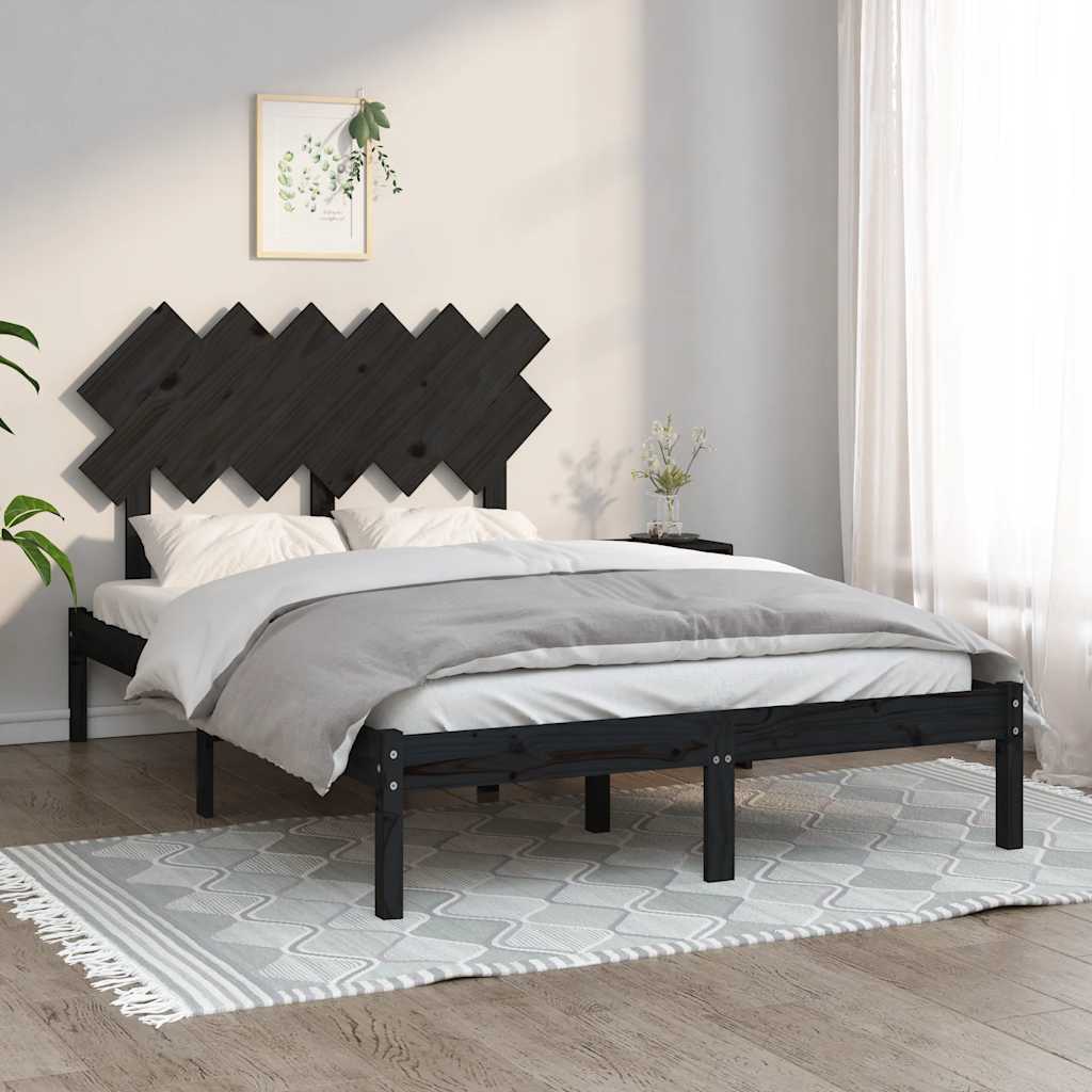 Giroletto Nero 135x190 cm Double in legno Massello | homemem39