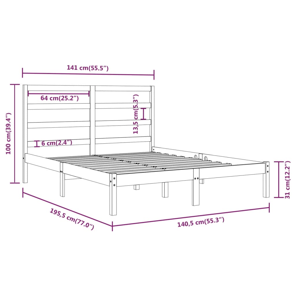 Giroletto in Legno Massello 135x190 cm Double | homemem39