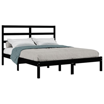 Giroletto Nero in Legno Massello di Pino 140x190 cm | homemem39