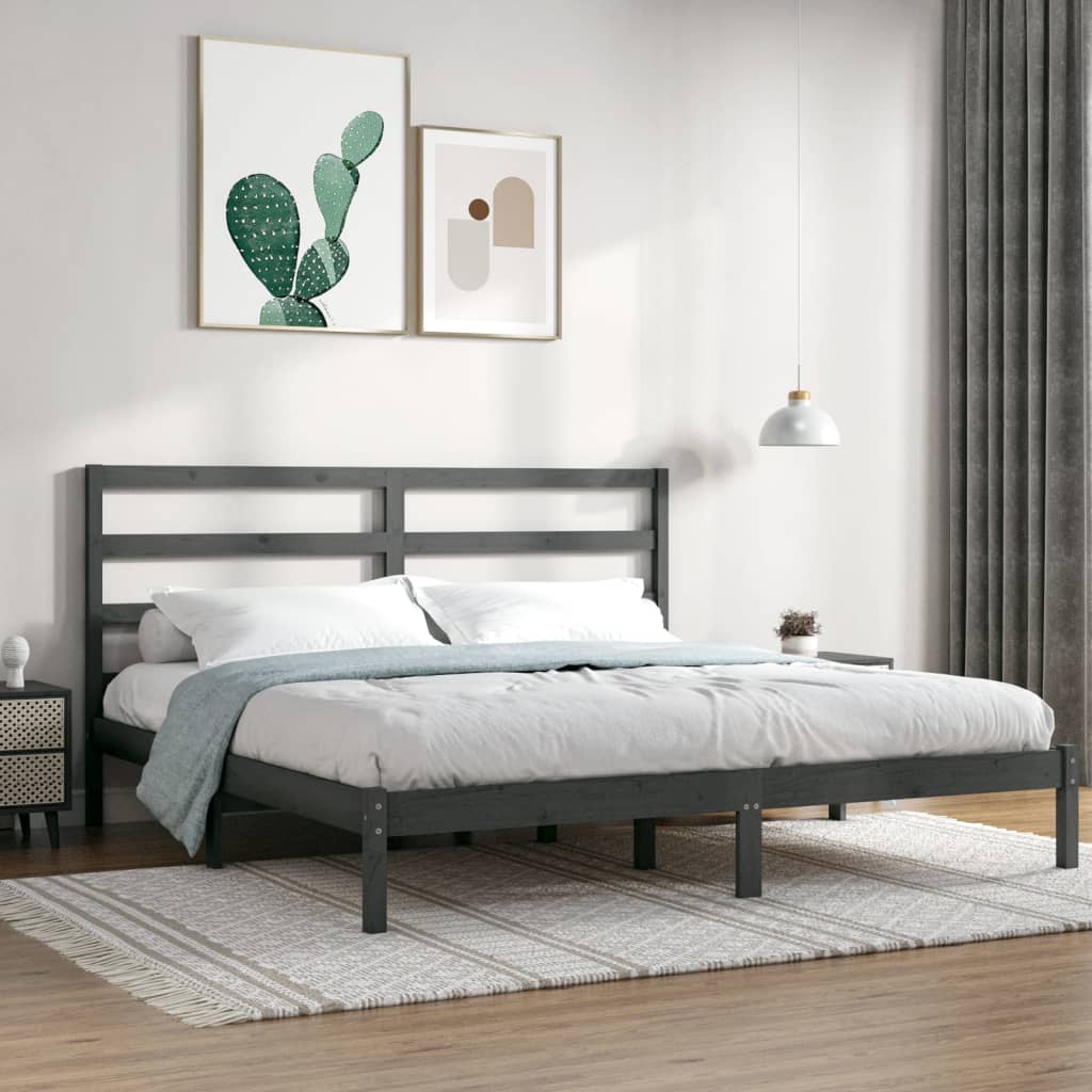 Giroletto Grigio in Legno Massello di Pino 200x200 cm | homemem39