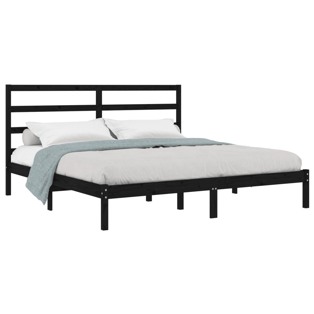 Giroletto Nero in Legno Massello di Pino 200x200 cm | homemem39