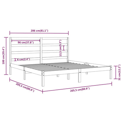 Giroletto Nero in Legno Massello di Pino 200x200 cm | homemem39