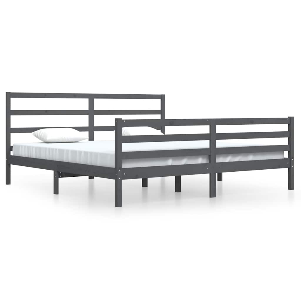 Giroletto Grigio in Legno Massello di Pino 200x200 cm | homemem39