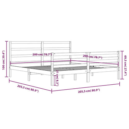 Giroletto Grigio in Legno Massello di Pino 200x200 cm | homemem39
