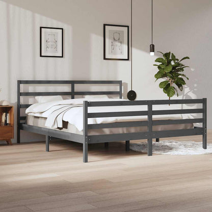Giroletto Grigio in Legno Massello di Pino 200x200 cm | homemem39