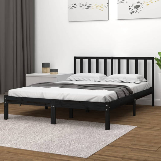 Giroletto Nero in Legno Massello di Pino 140x190 cm | homemem39