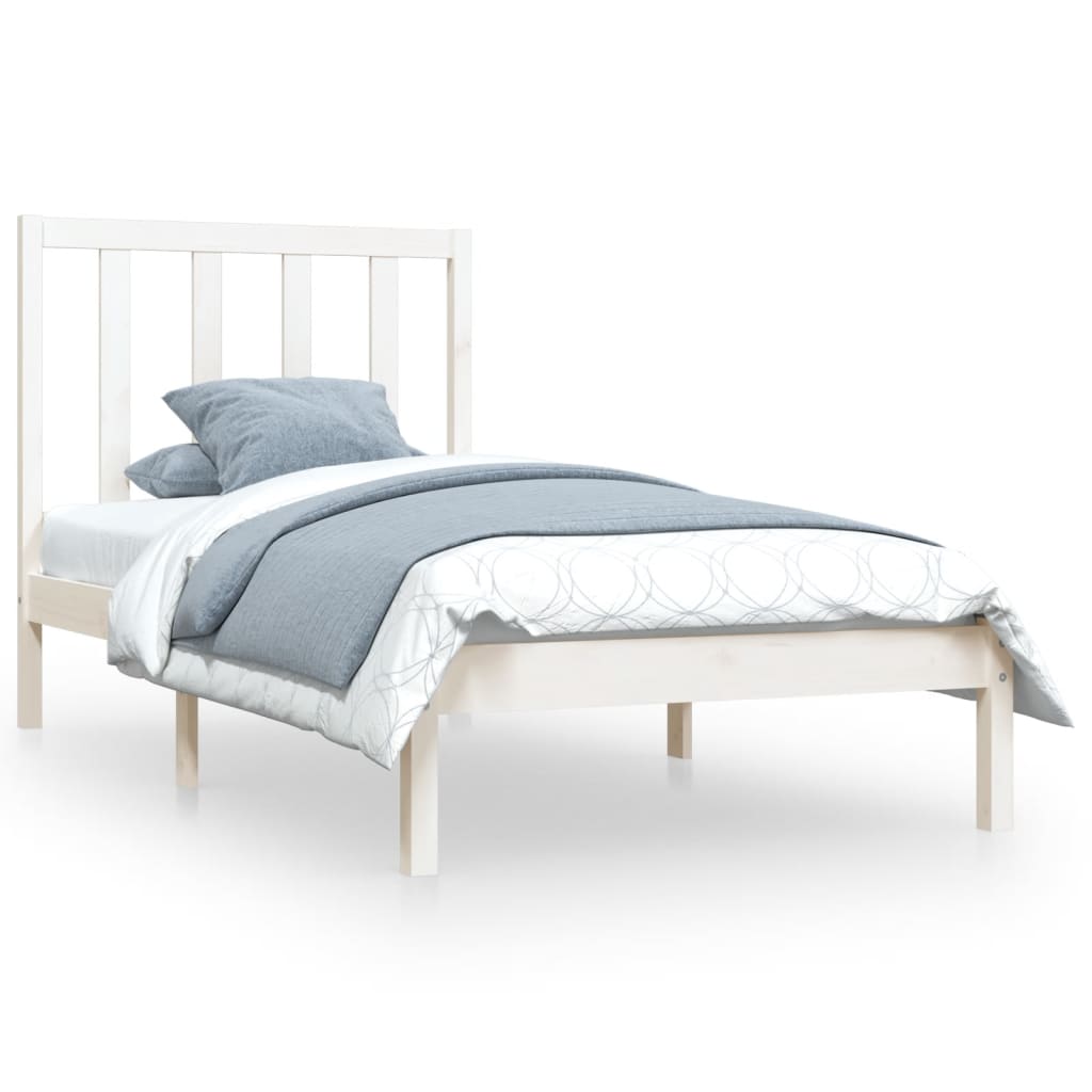 Giroletto in Legno Massello Bianco 75x190 cm Small Single | homemem39
