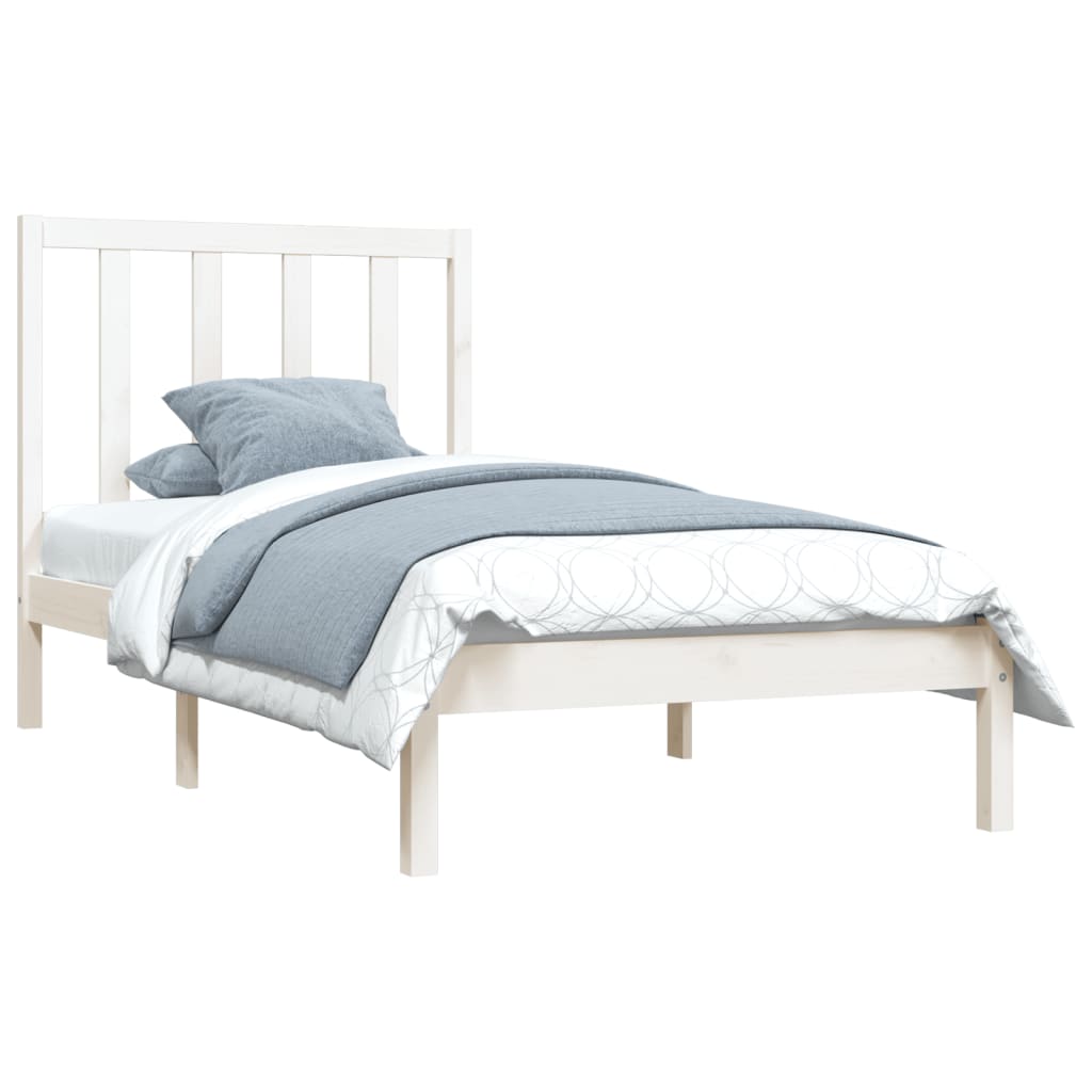 Giroletto in Legno Massello Bianco 75x190 cm Small Single | homemem39